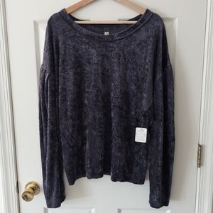 NWT We The Free People Crushed Velvet Milan Layering Top Shirt Size Large